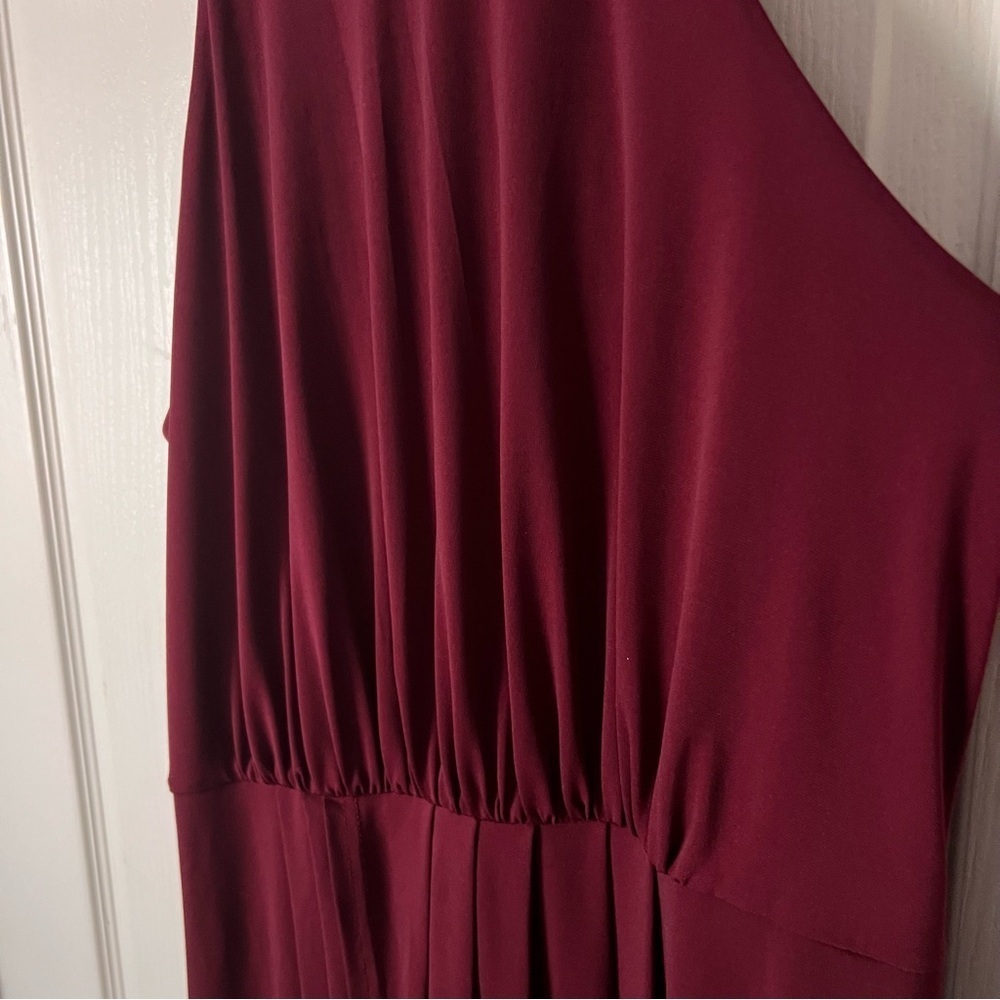 Venus long draped halter formal maxi Merlot dress, size Large - Picture 6 of 13